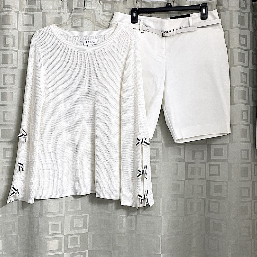 Elle sweater & Apt 9 Bermuda shorts